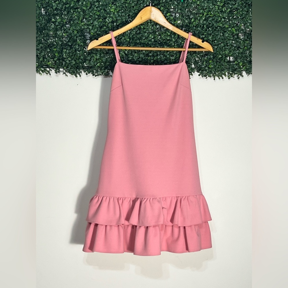 BCBGeneration Tiered Ruffle Hem Minidress Pink Coquette Size 2